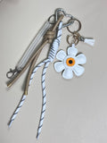 Bag Charm White Flower