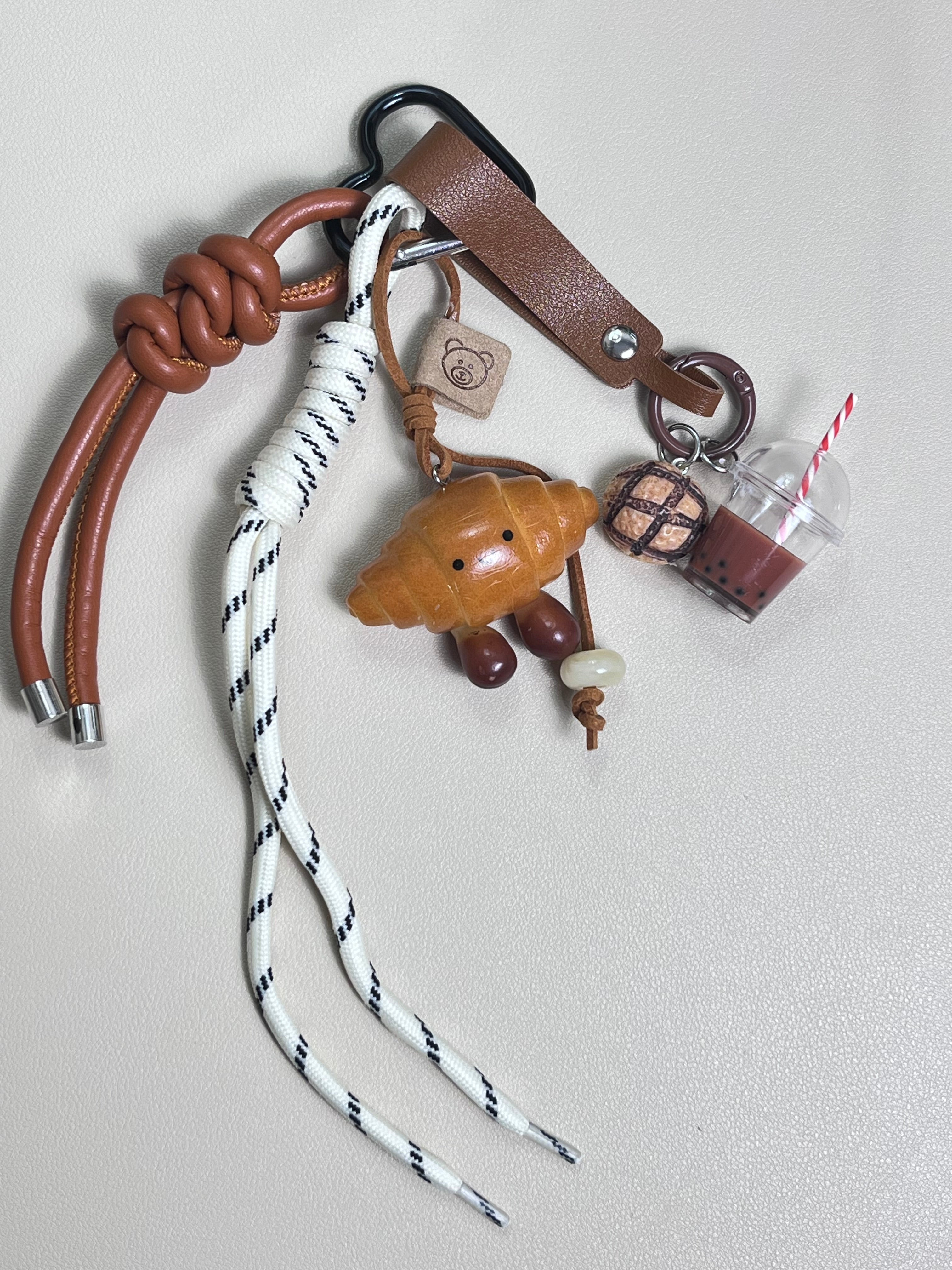 Bag Charm Brown Croissant
